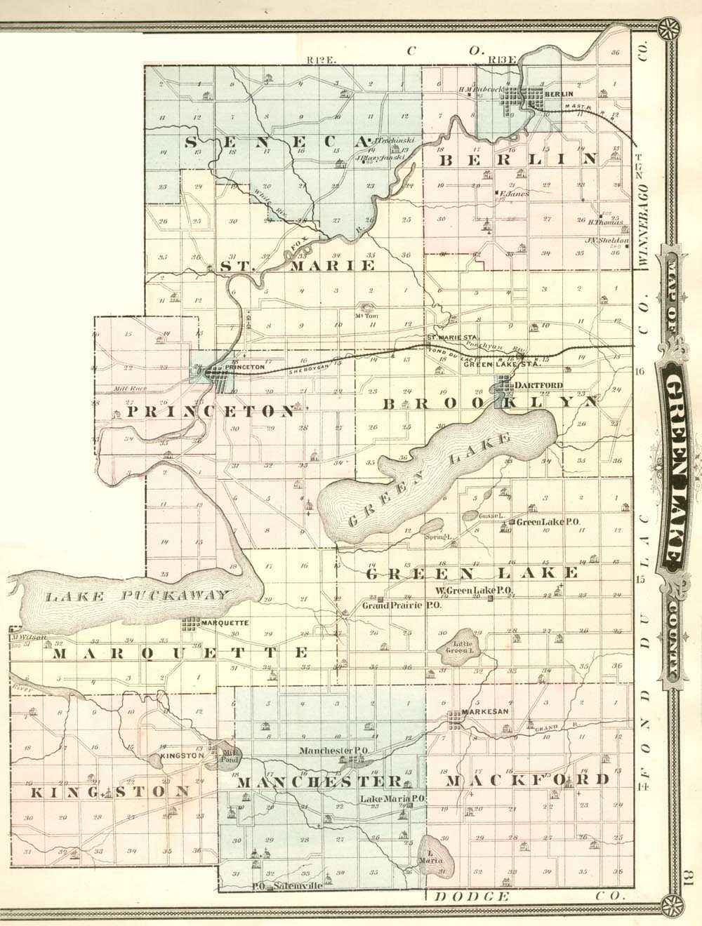 Green Lake County Wisconsin History 1878